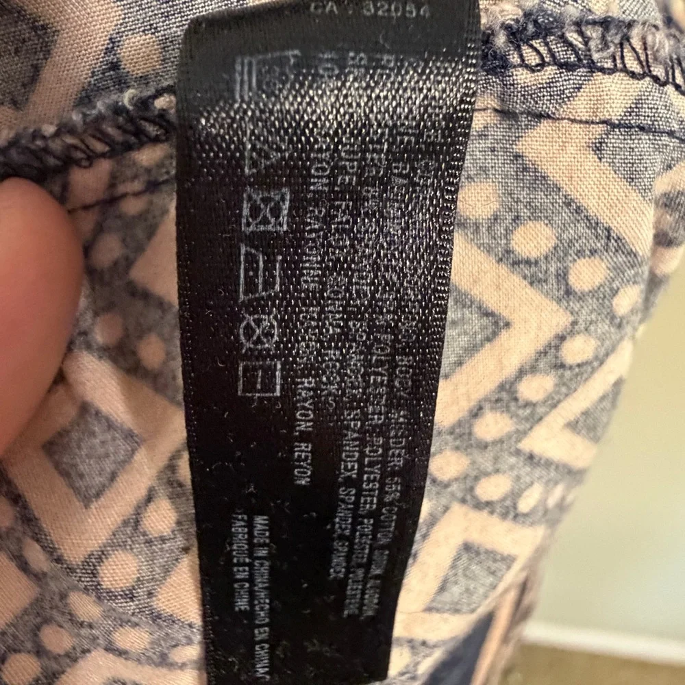 Anthropologie Lilka Navy and Cream Geometric Strap Maxi Dress - Picture 11 of 11